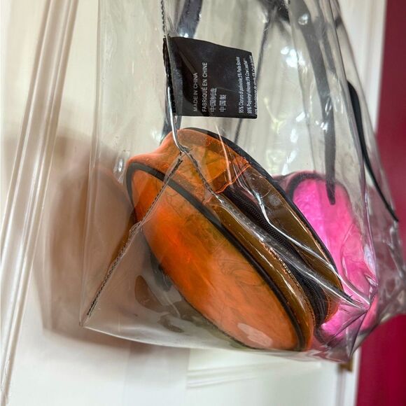 Dsquared2 authentic large PVC leather tote with multi color PVC zip pouches. - Picture 6 of 16